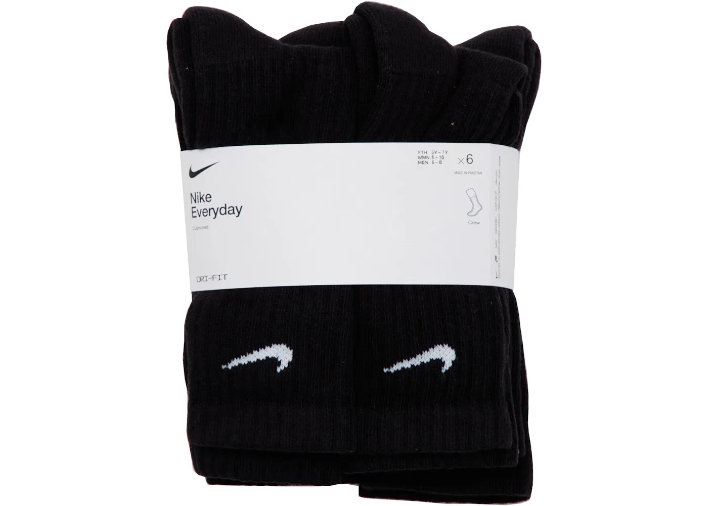 Мужские носки с усиленной амортизацией набор 6 пар Crew Socks (6 Pairs) Nike, Black