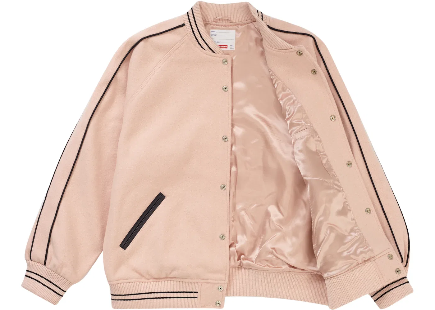 Мужская куртка-бомбер с принтом Varsity Jacket Supreme, Dusty Pink — фото 3