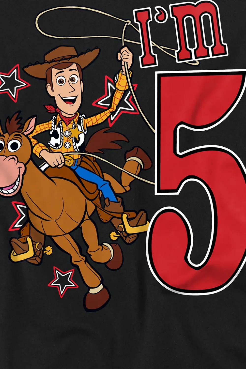 Детский свитшот Toy Story Birthday Woody I'm 5 Kids, Disney, Black — фото 2