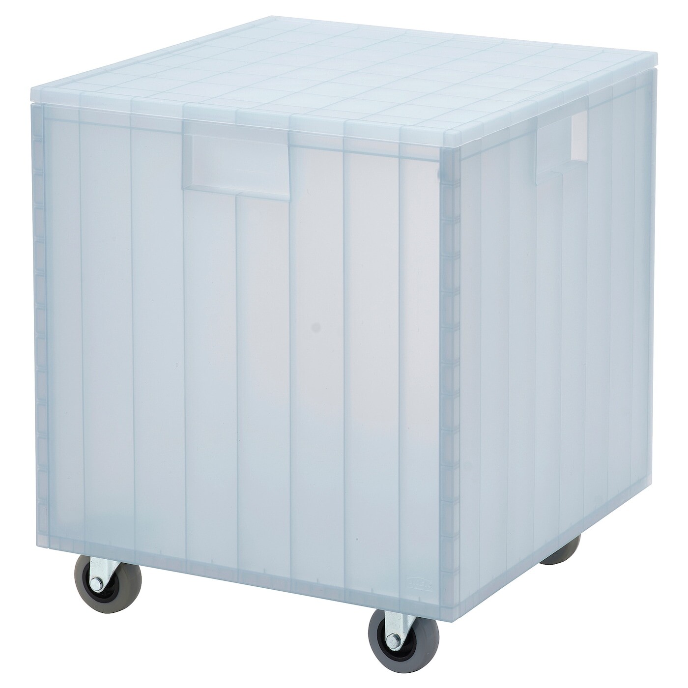 

PANSARTAX Коробка с крышкой + колесиками, прозрачная серо-голубая, 33x33x33 см IKEA