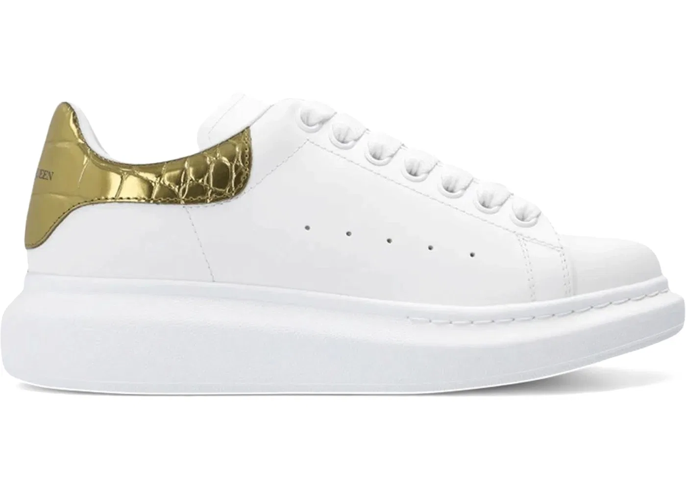 Детские кроссовки Oversized Alexander McQueen, White/Gold