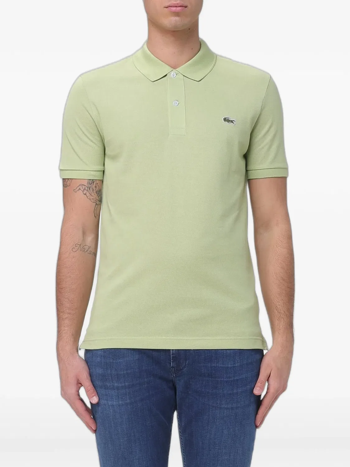 Поло из хлопкового пике, зеленое Lacoste, зеленый