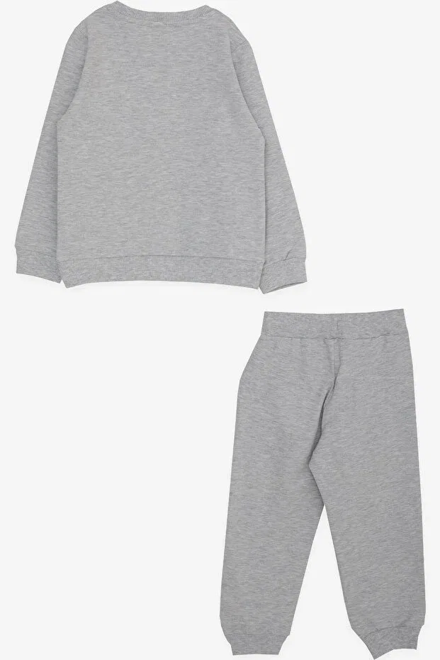 Детский спортивный костюм для девочек с принтом Unicorn Printed Breeze, Light Gray Melange — фото 2