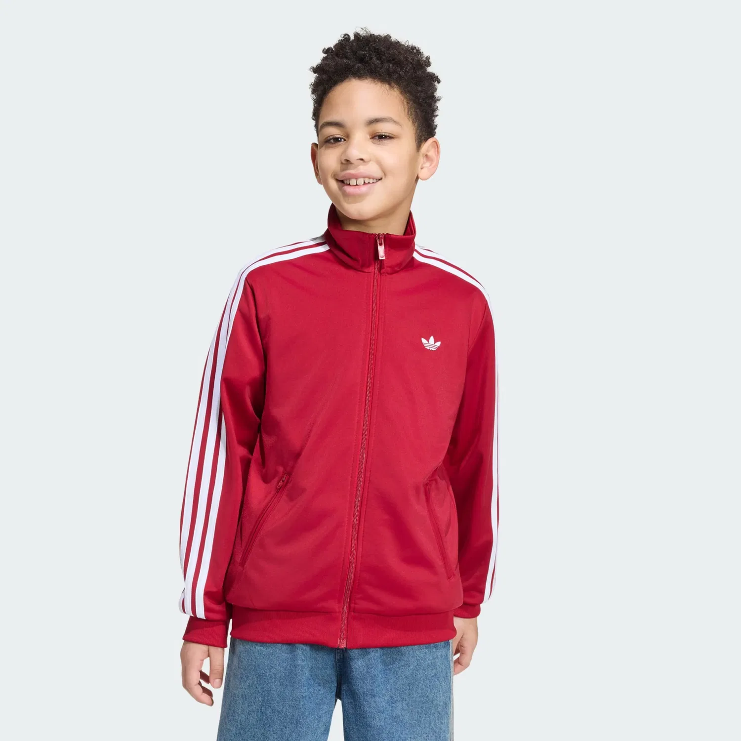 Толстовка на молнии Adidas Originals Firebird красного цвета — фото 3