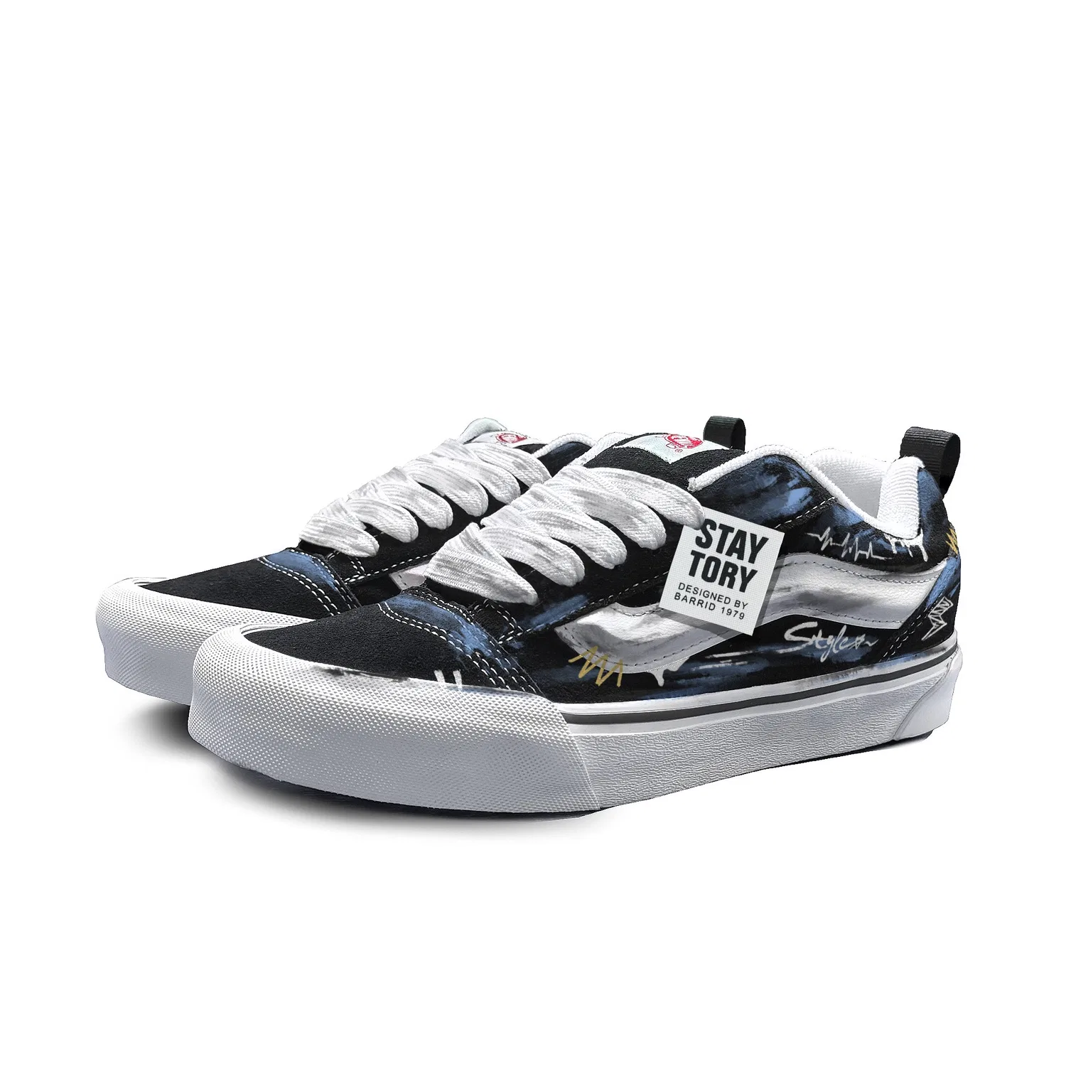 Кеды скейтбордные детские с принтом Knu Skool Vans, Sky Blue — фото 4