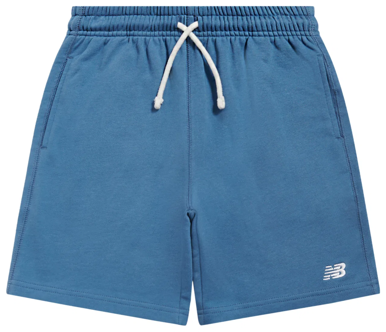 Детские шорты для мальчиков из мягкого футера с кулиской French Terry Fleece Short New Balance, белый/синий