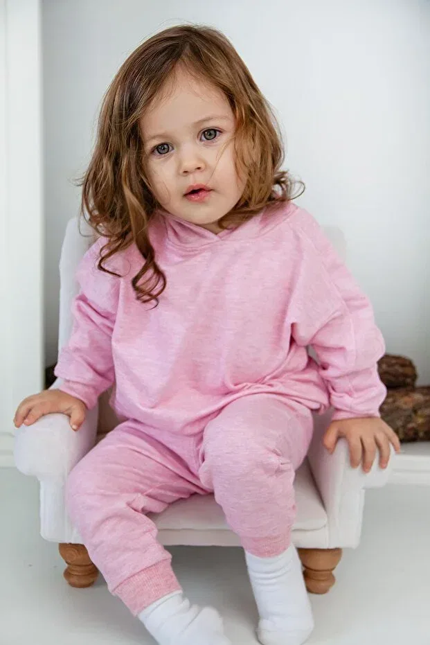 Детское худи для девочек с капюшоном Miababy, Pink — фото 2