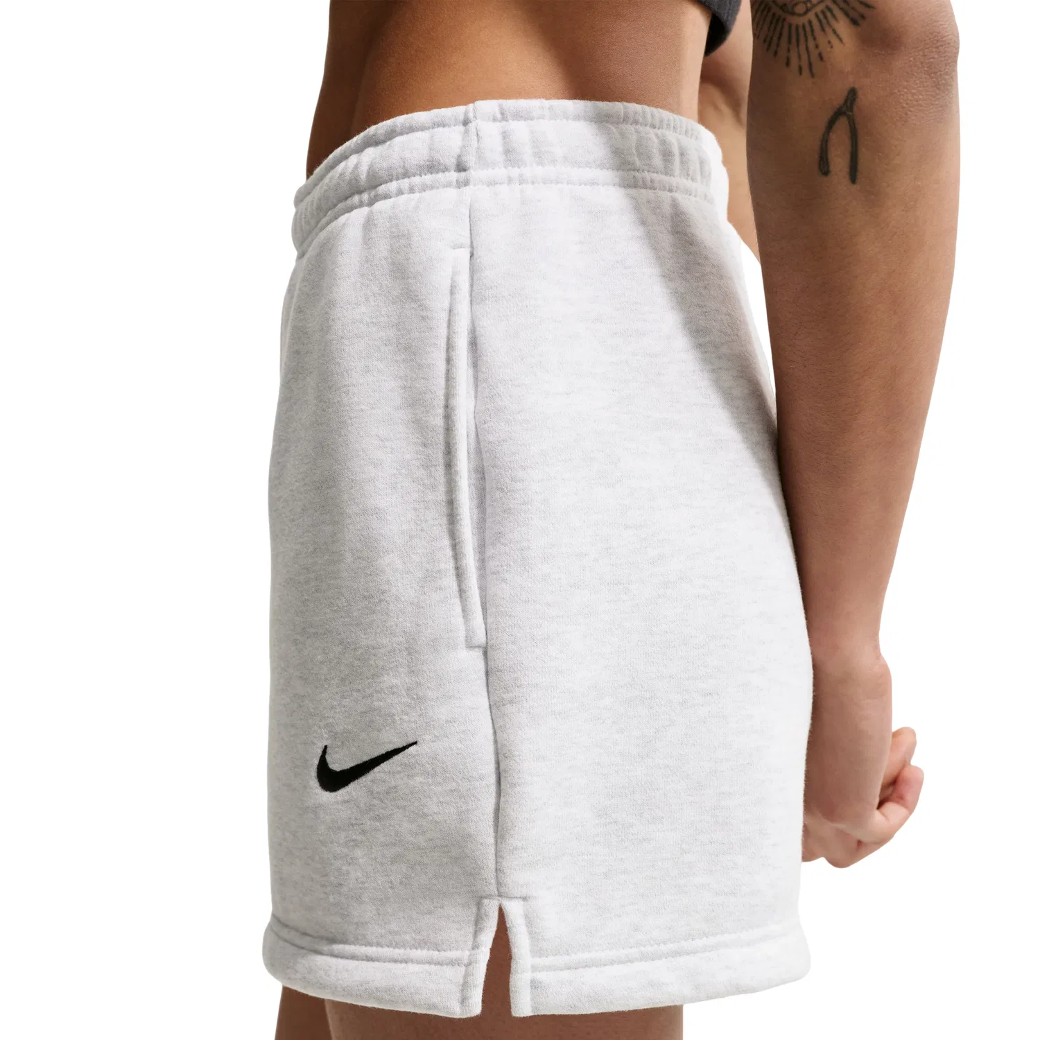 Женские шорты Studio Fleece Medium Mid-Rise Shorts 'Birch Heather Black' Nike, Birch Heather/Black — фото 2