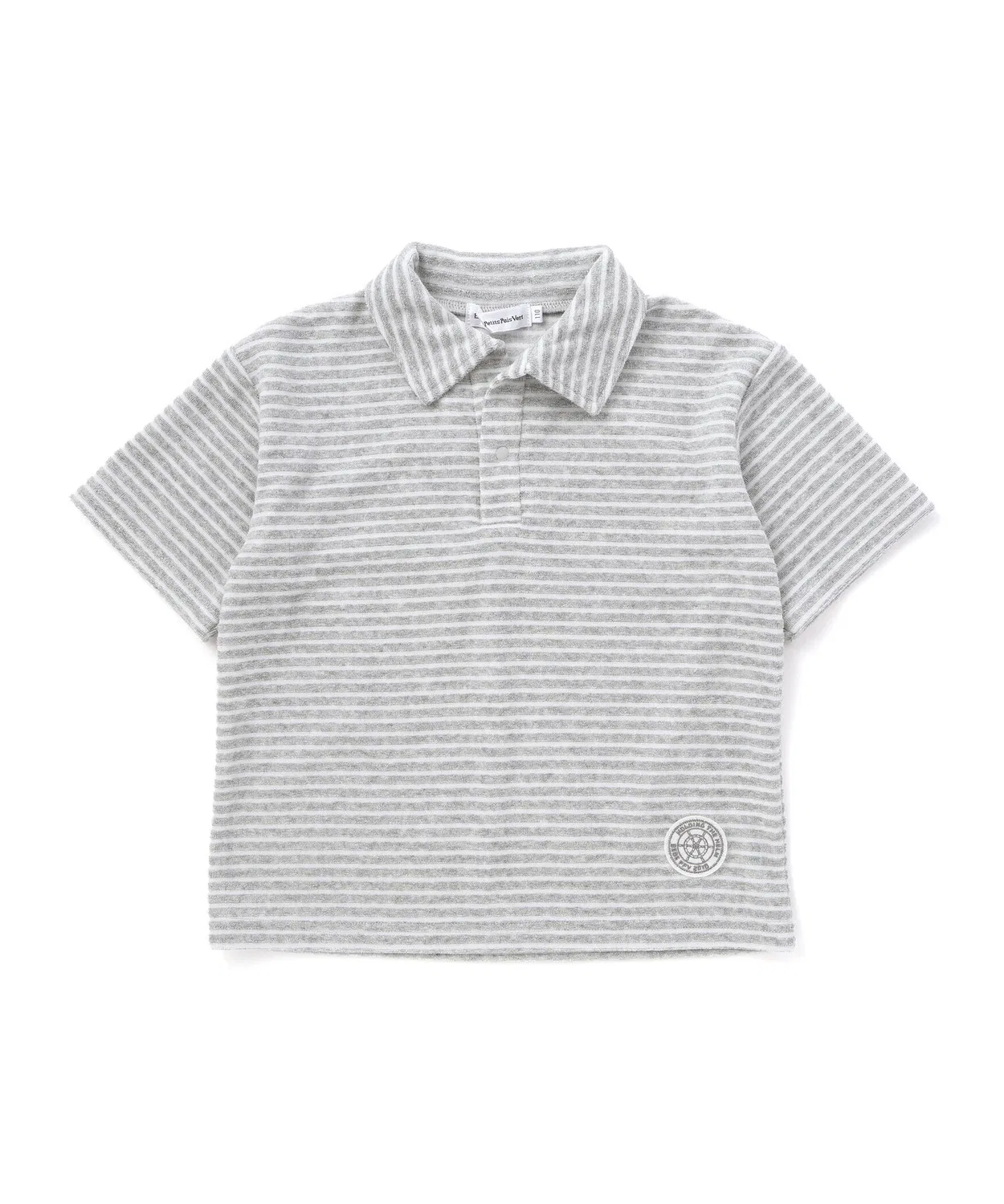 Детская хлопковая поло с длинным рукавомBeBe Petits Pois Vert, Grey