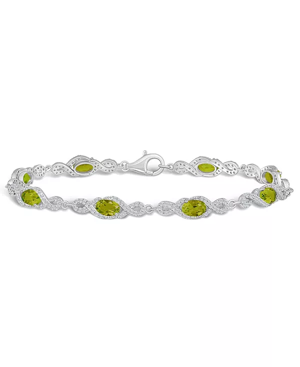 

Браслет с перидотом и белым топазом (4-3/8 карата и 2 карата) из стерлингового серебра Macy'S, peridot