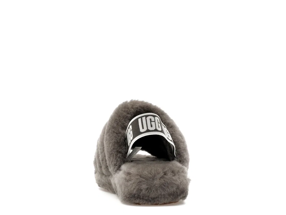 Детские сланцы UGG Fluff Yeah Slide, Charcoal — фото 4
