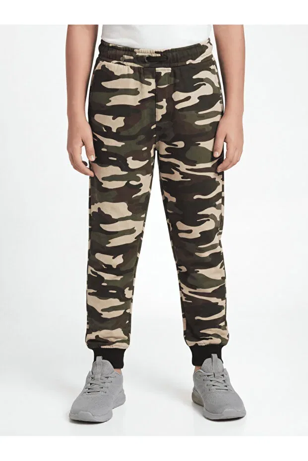 Детские спортивные штаны для мальчиков с принтом Camouflage Patterned Mavi Boncukk, Multicolor