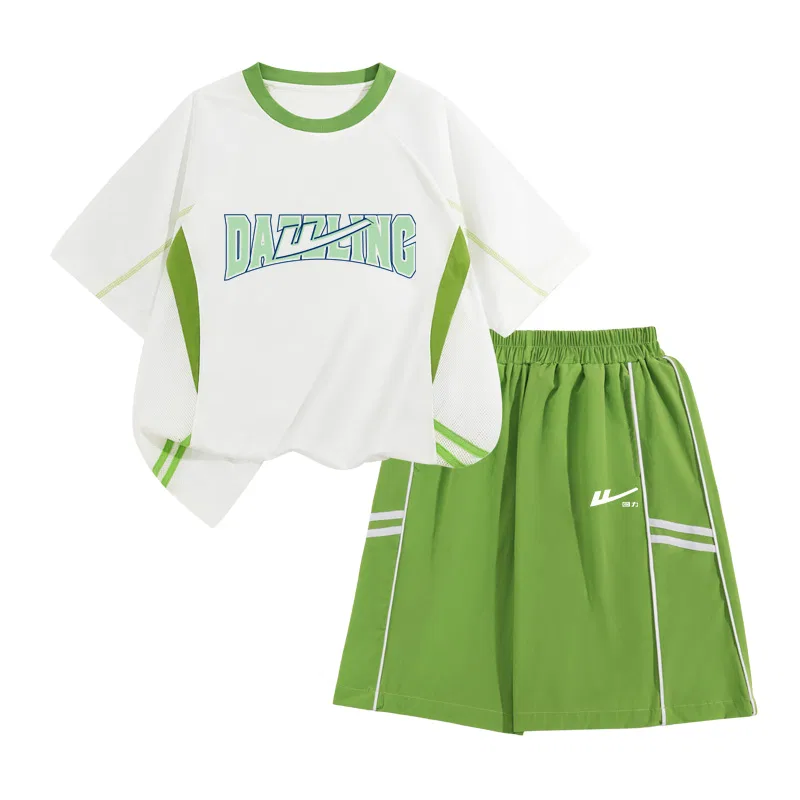 Детский спортивный комплект с круглым вырезом, Fruit Green/H Green Black English+H White Magic Small K, WARRIOR
