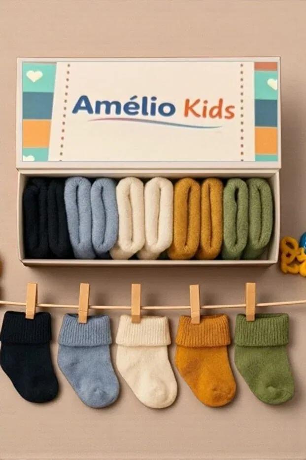Детские носки для новорожденных хлопковые органические 5 шт Amélio Kids, Multicolor — фото 3