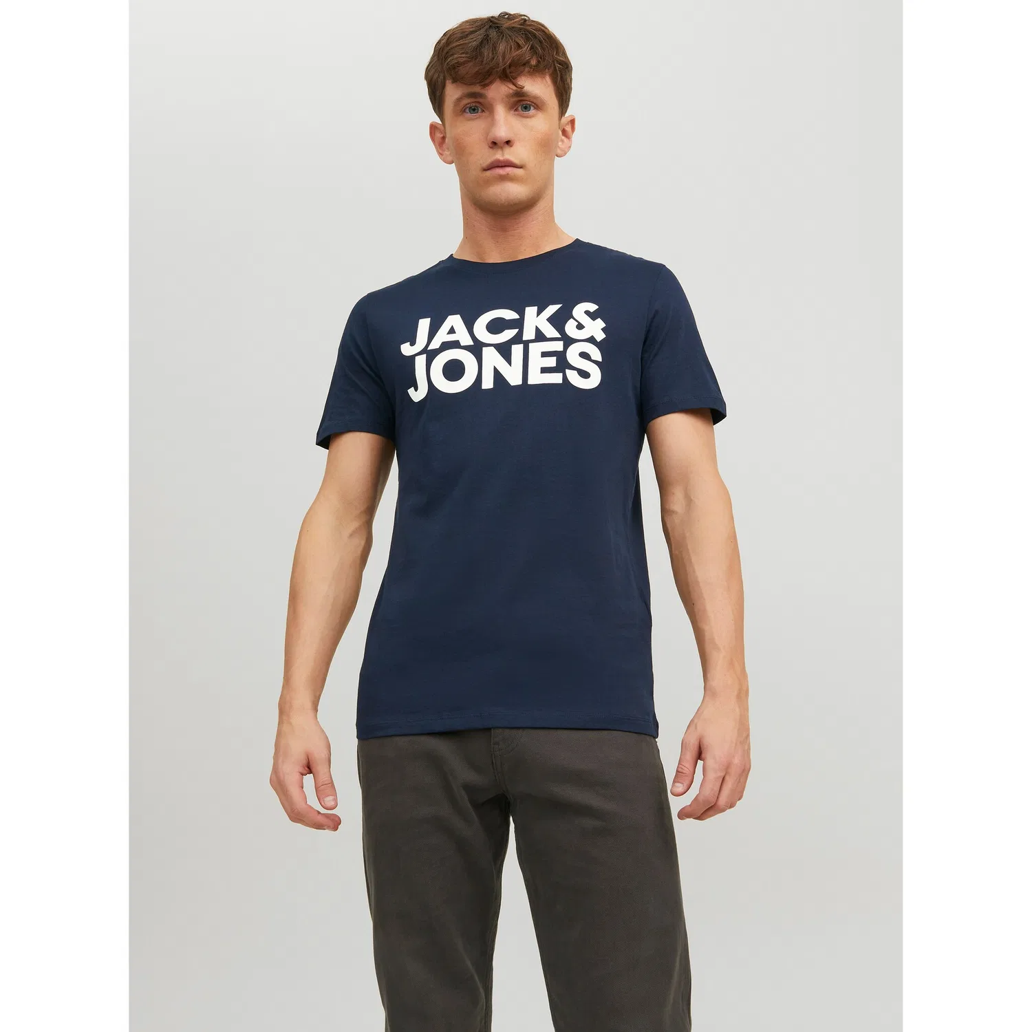Детская хлопковая футболка с логотипом Jack & Jones, Navy — фото 3