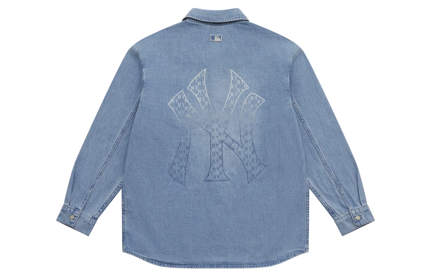 Детская рубашка денимовая MLB Monogram SS25, New York Yankees/Indigo Blue