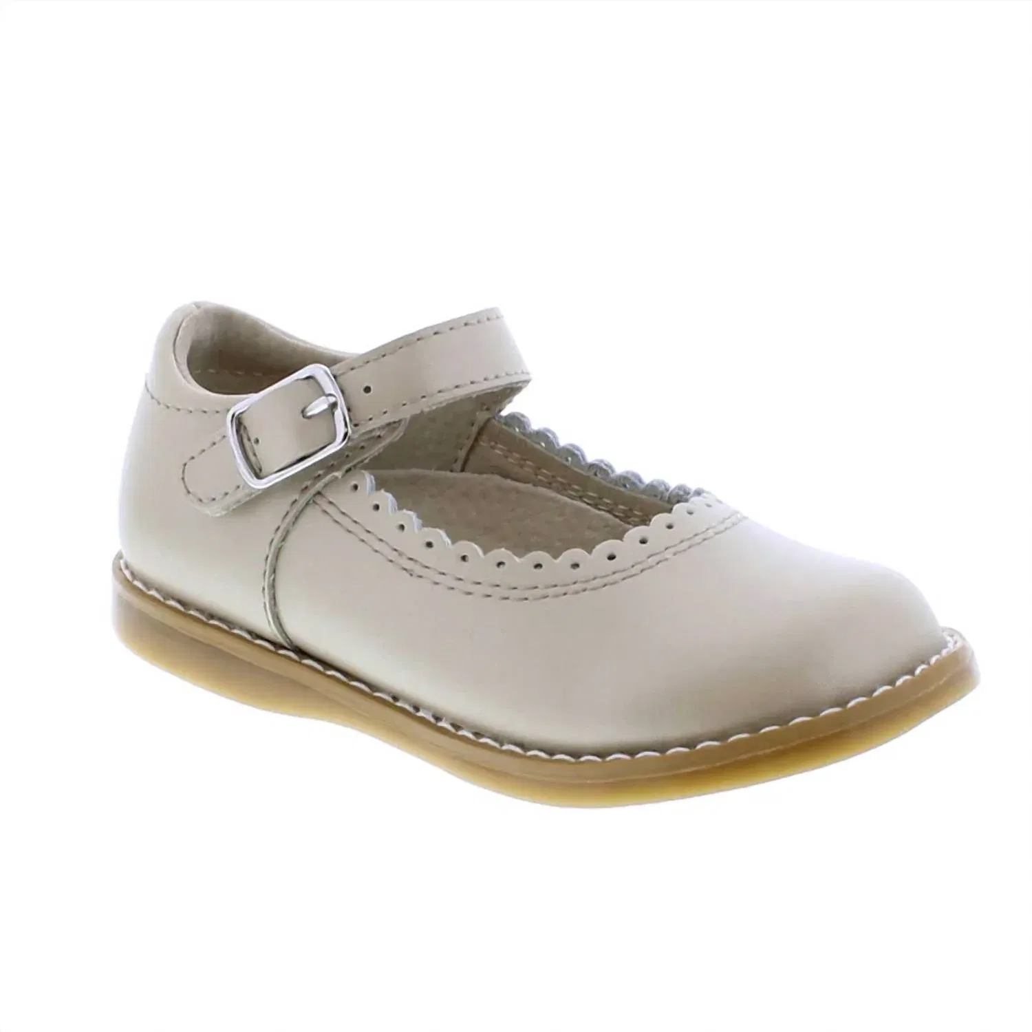 Детские туфли для девочек Мэри Джейн на липучке Allie Footmates, Soft Gold