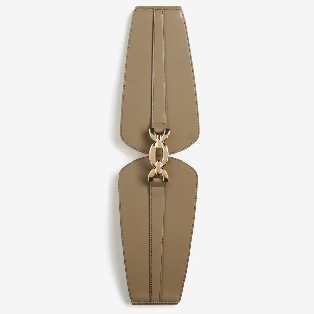 

Ремень H&M Wide Waist, темно-бежевый