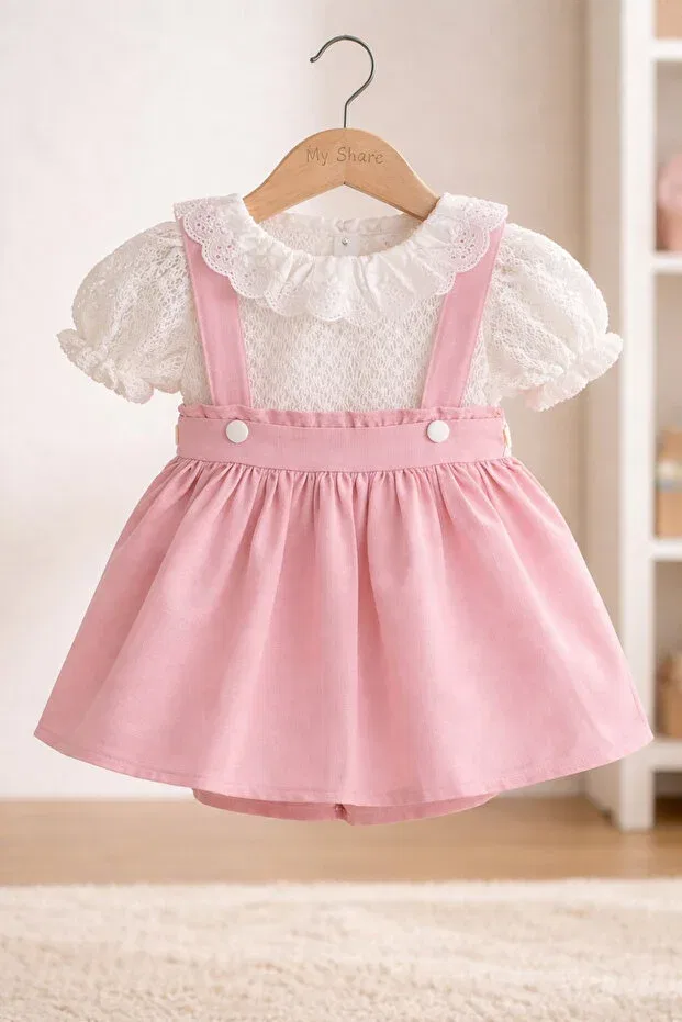 Детское платье для девочек кружевное Balımbebe, Pink — фото 3