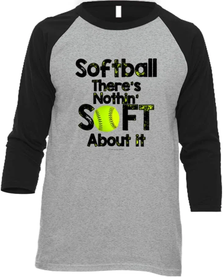 Мужская футболка с принтом Softball Long Sleeve, Grey/Black