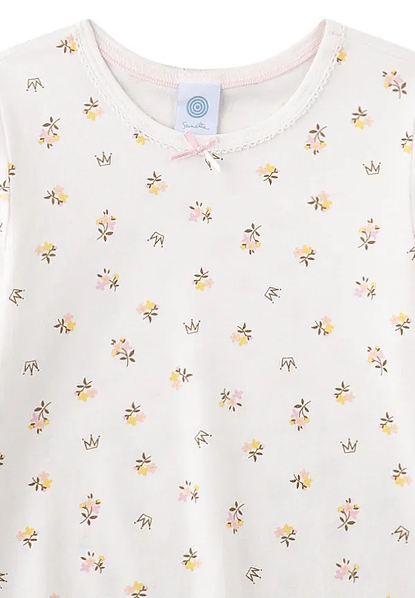 Пижама с цветочным принтом pyjama set Sanetta beige, бежевый — фото 3