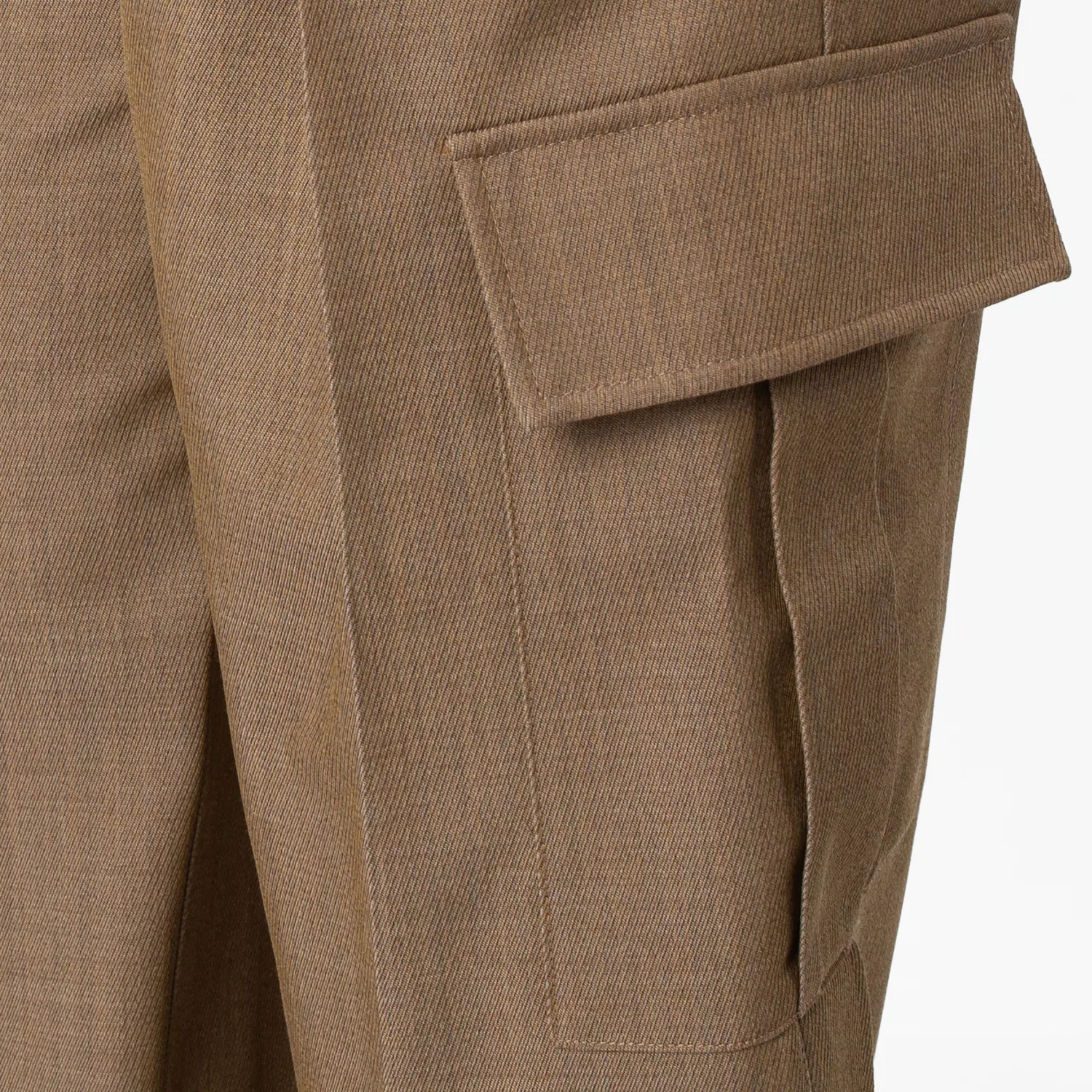 Брюки карго с защипами и широкими штанинами Wide-Leg Pleated Cargo Trousers Burberry, Beige/Honey — фото 3