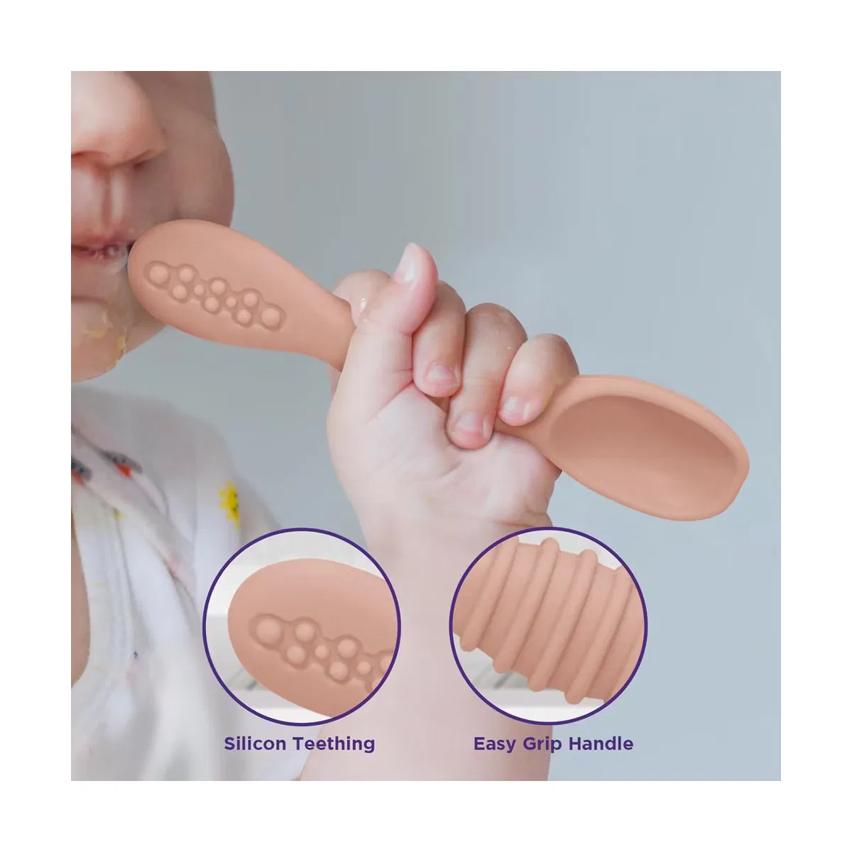 Ложки детские силиконовые для прикорма 4 шт Rose Quartz Sperric, Rose Quartz — фото 2