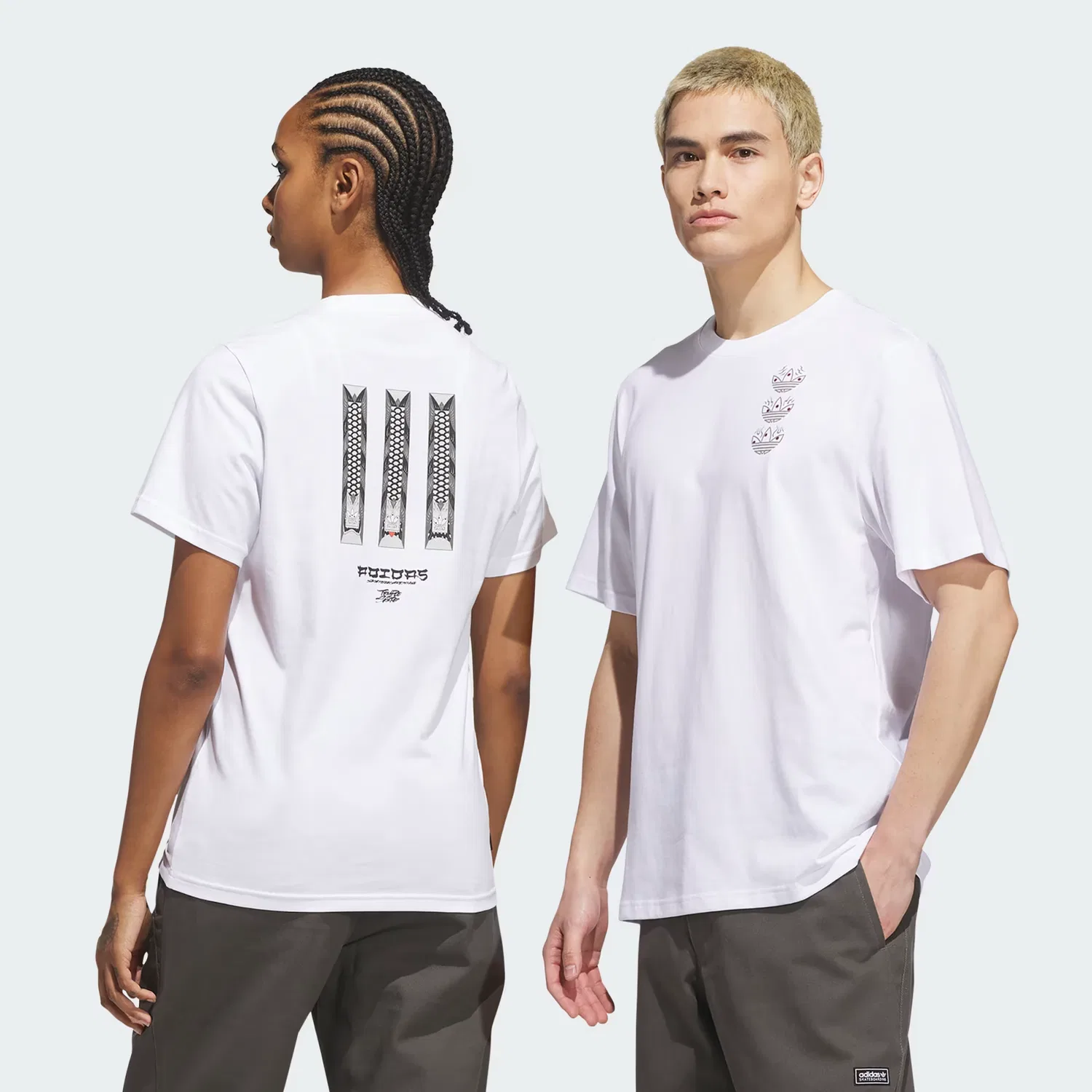 Футболка с ярким принтом Temple of Skate Curb Adidas Originals, белый/мультиколор