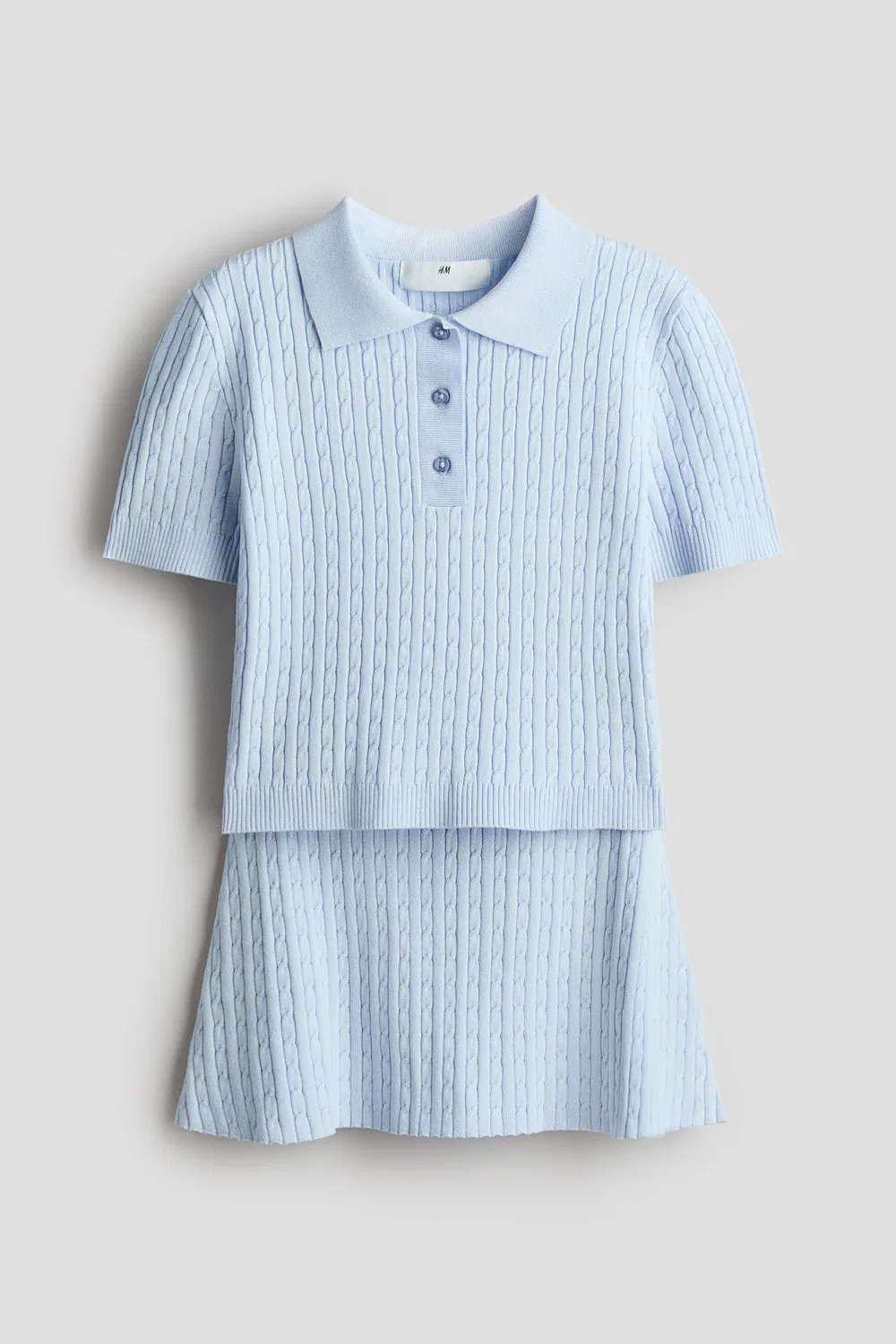 Комплект из 2 предметов с узором в виде кос H&M, Hellblau
