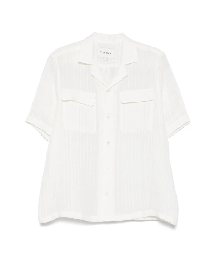 

Рубашка с коротким рукавом и воротником-стойкой Tonywack, белый