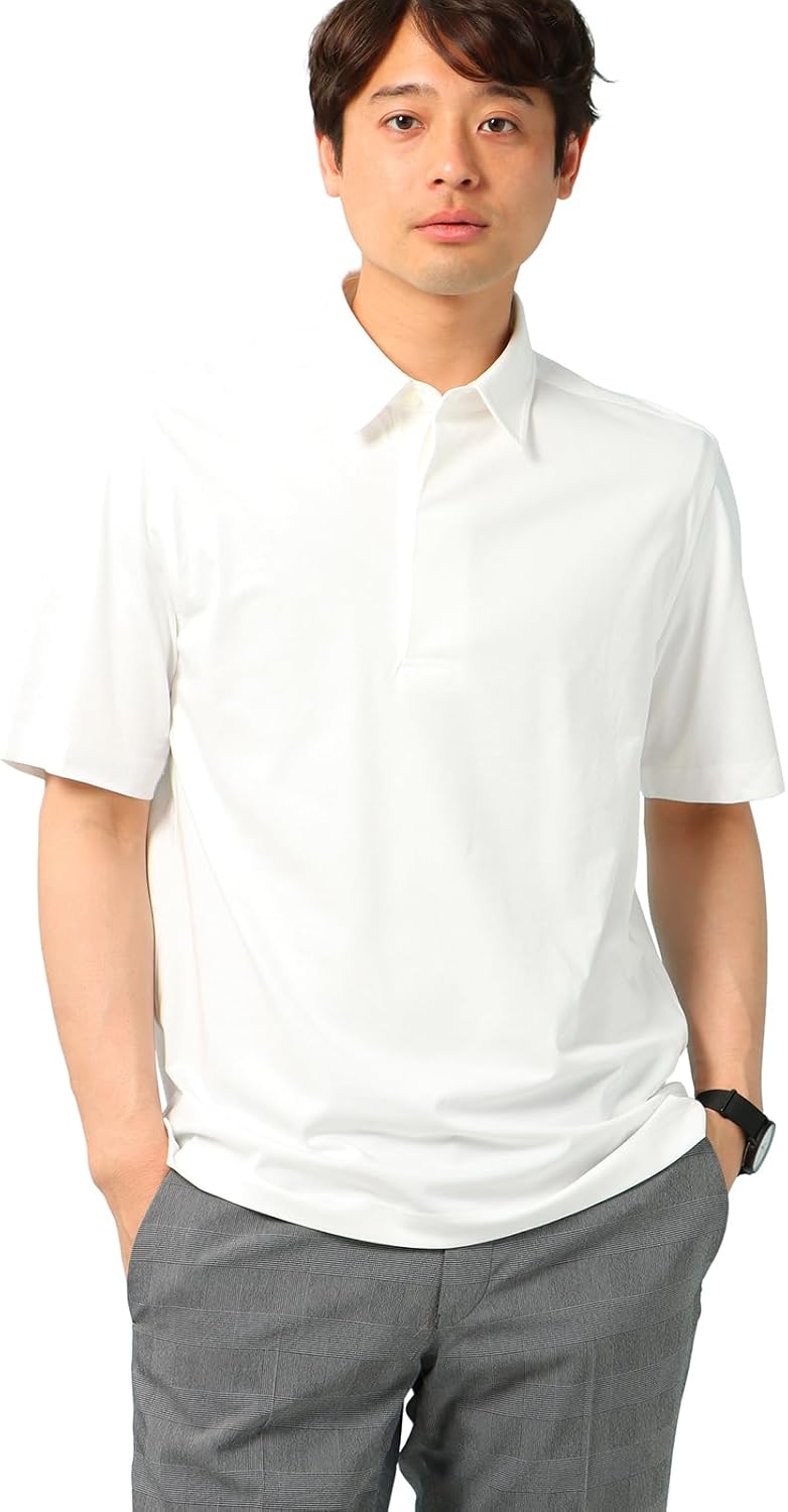 

Мужская поло-рубашка Suit Square с коротким рукавом, приятная на ощупь, моющаяся, из высококачественного трикотажа, 41M-HC157-AA, белый