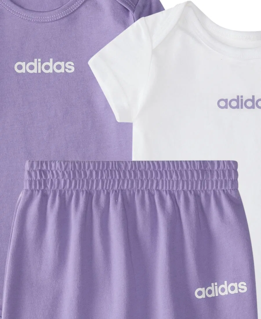Комплект из 2 боди и брюк adidas, Purple — фото 3