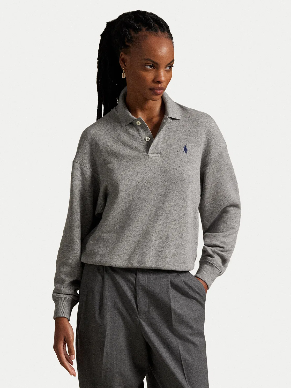 Женский свитшот свободного кроя Polo Ralph Lauren, серый