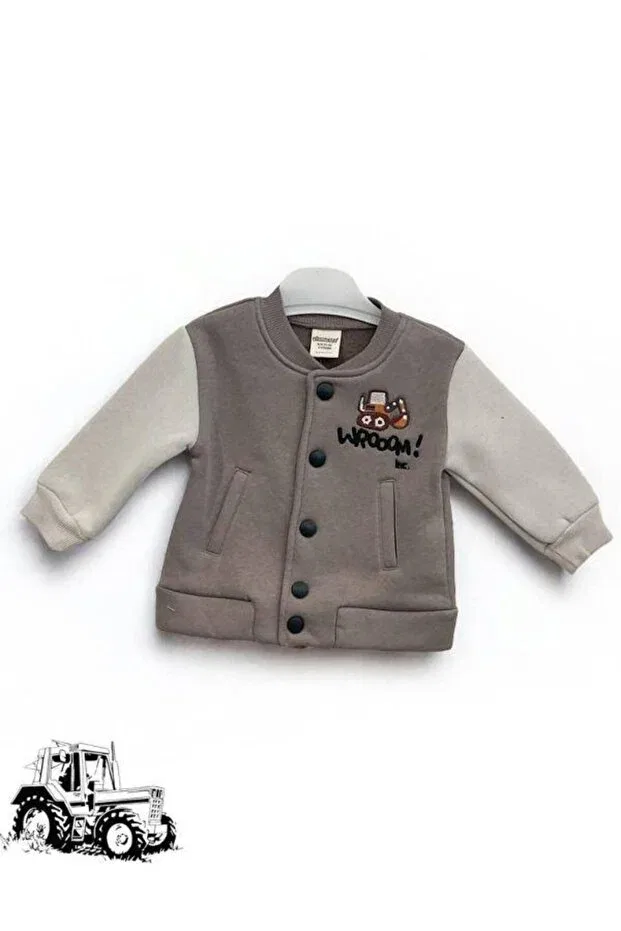 Детская куртка для мальчиков с принтом Zekids, Brown — фото 4