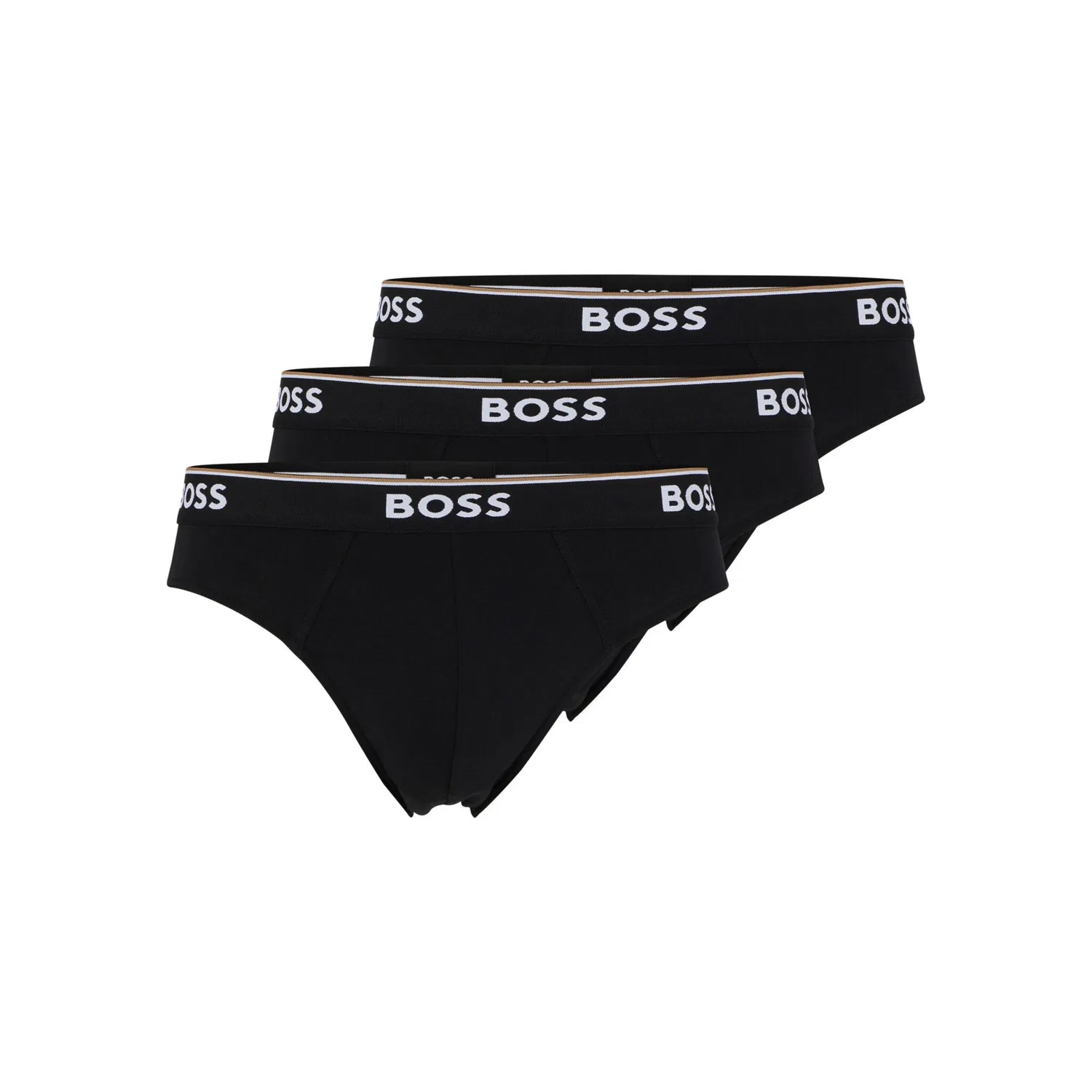 Мужские трусы-слипы в упаковке 3 шт с логотипом BOSS, Black
