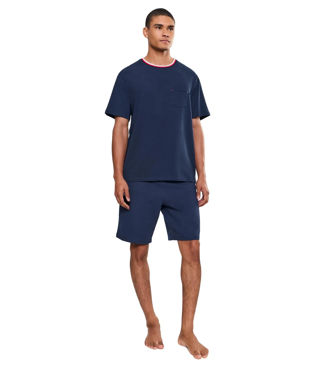 Пижамная майка с контрастным вырезом Lacoste, Navy Blue — фото 2