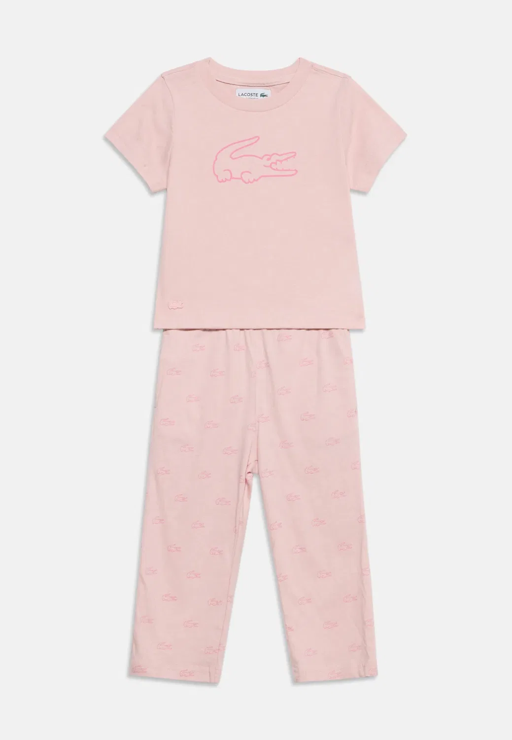 Комплект пижамы-комбинезона унисекс с футболкой и штанами для сна Lacoste, Light Pink