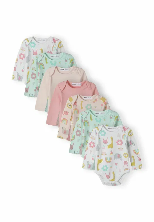 Боди хлопковое, джерси, Minoti, Coral Mint White, белый/мятный — фото 2