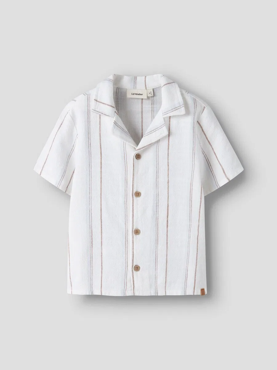 Рубашка на пуговицах Lil'Atelier Comfort fit, белая — фото 3