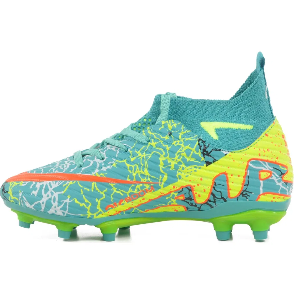 Детские футбольные бутсы с носком Air 565 F Turquoise Yellow Laliga — фото 2