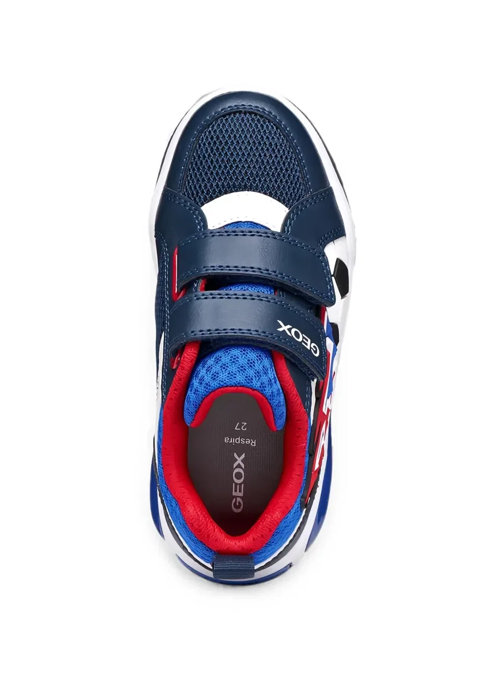Кроссовки Geox Kids Inek с футбольным патчем на липучке, синий — фото 4