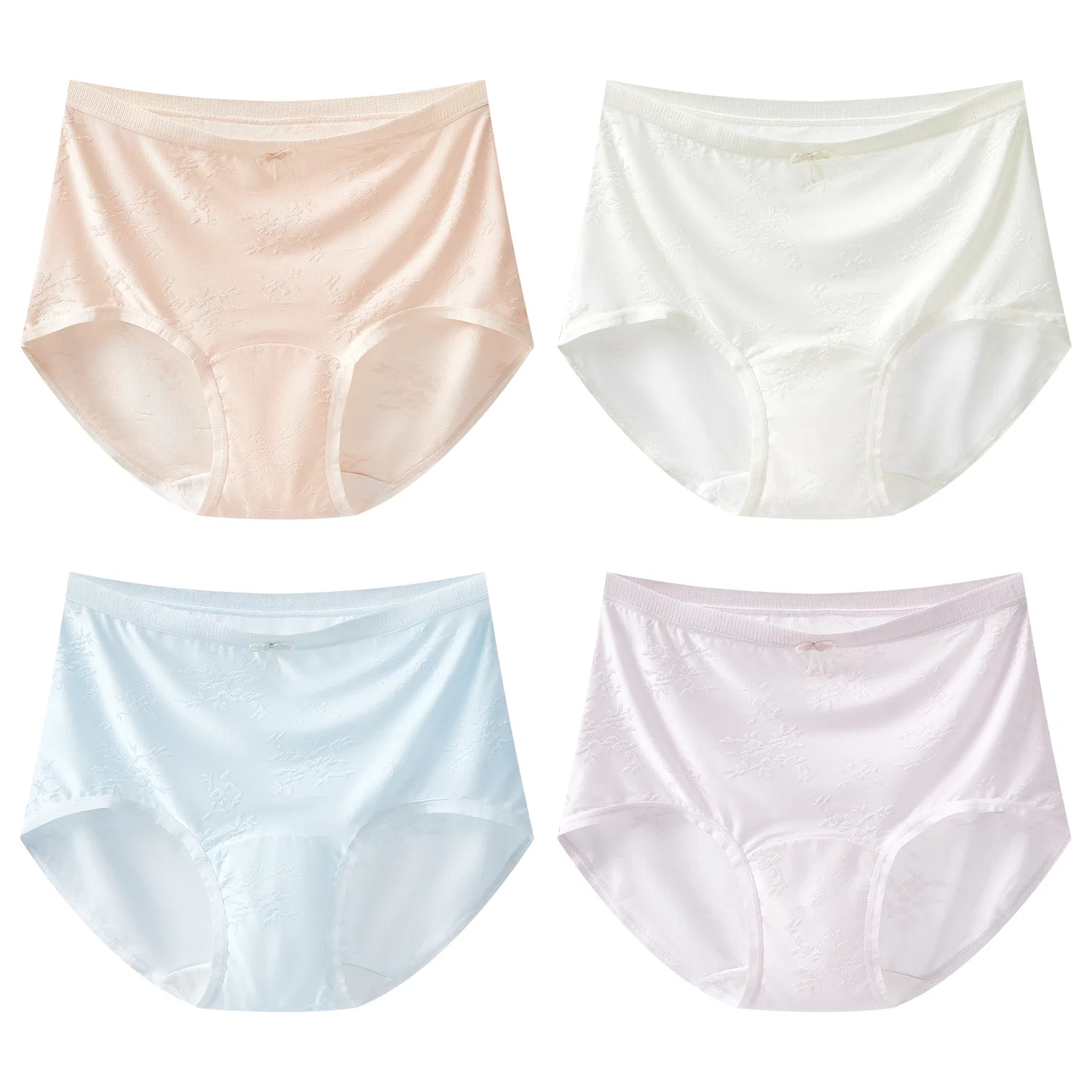 Детские трусы для девочек 4-комплект Red Bean, 4-Pack [Skin Tone + Grayish Purple + Light Green + Light Blue] — фото 3