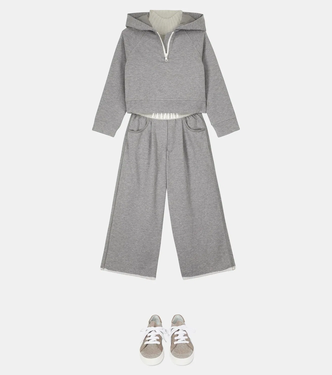 Толстовка с капюшоном Dreamer Brunello Cucinelli Kids, серый — фото 2