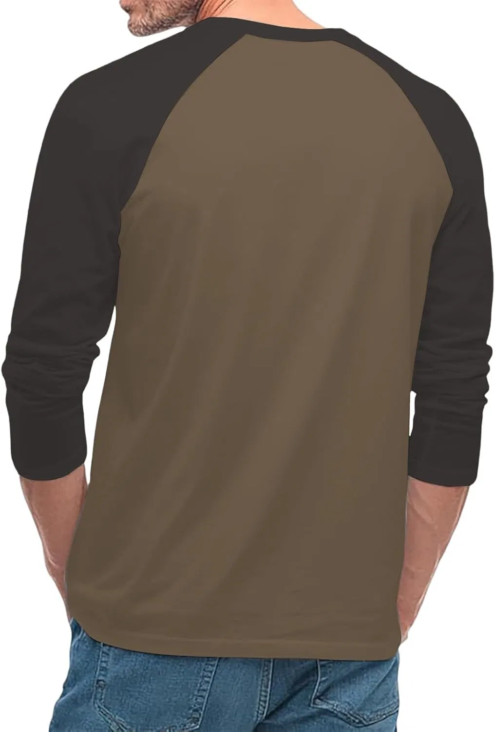 Мужская футболка реглан с длинным рукавом Color Block, Brown/Gray — фото 3