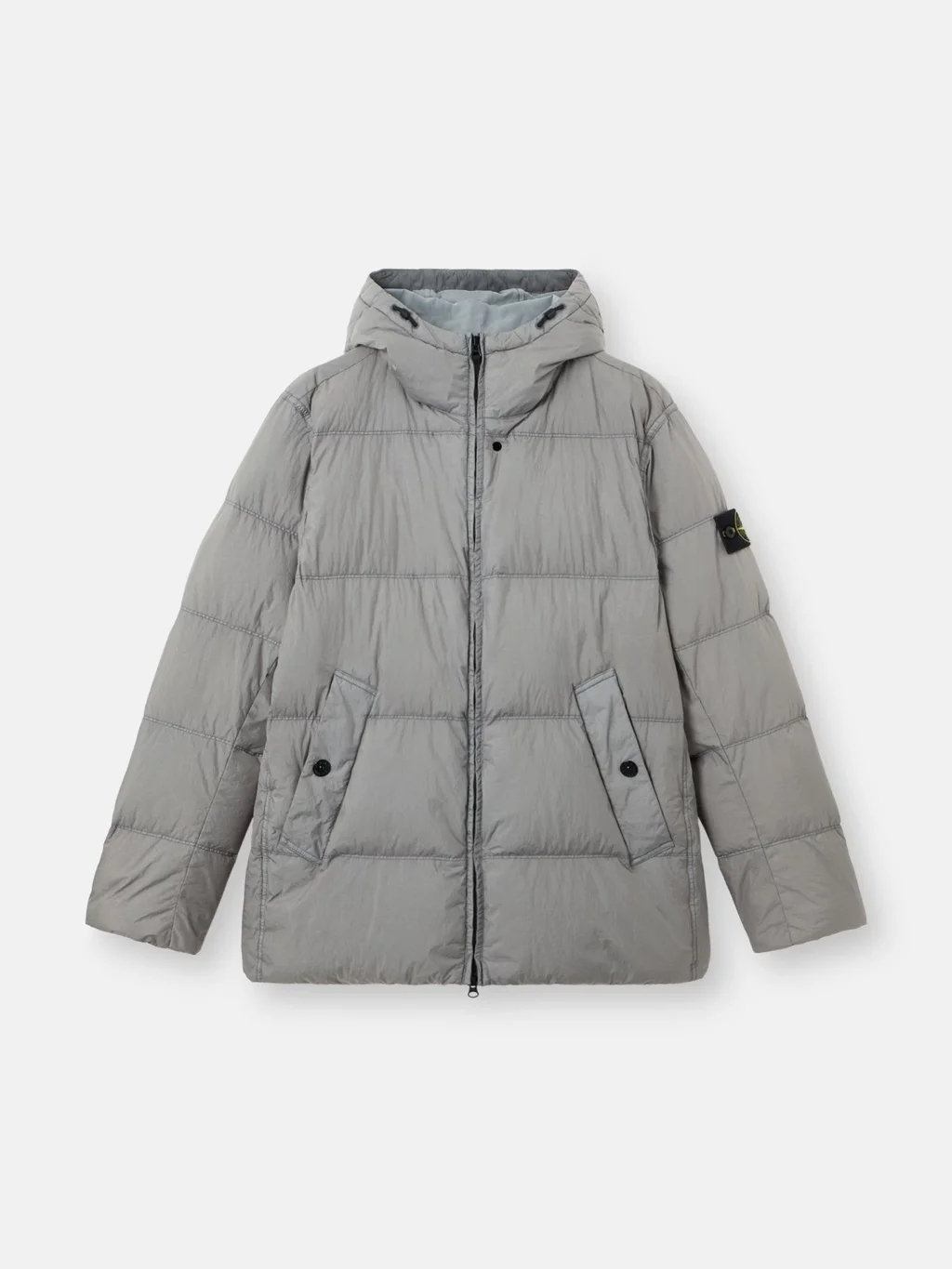 Мужской пуховик Stone Island Wind-resistant With Anti-drop Regular Fit, серый — фото 2