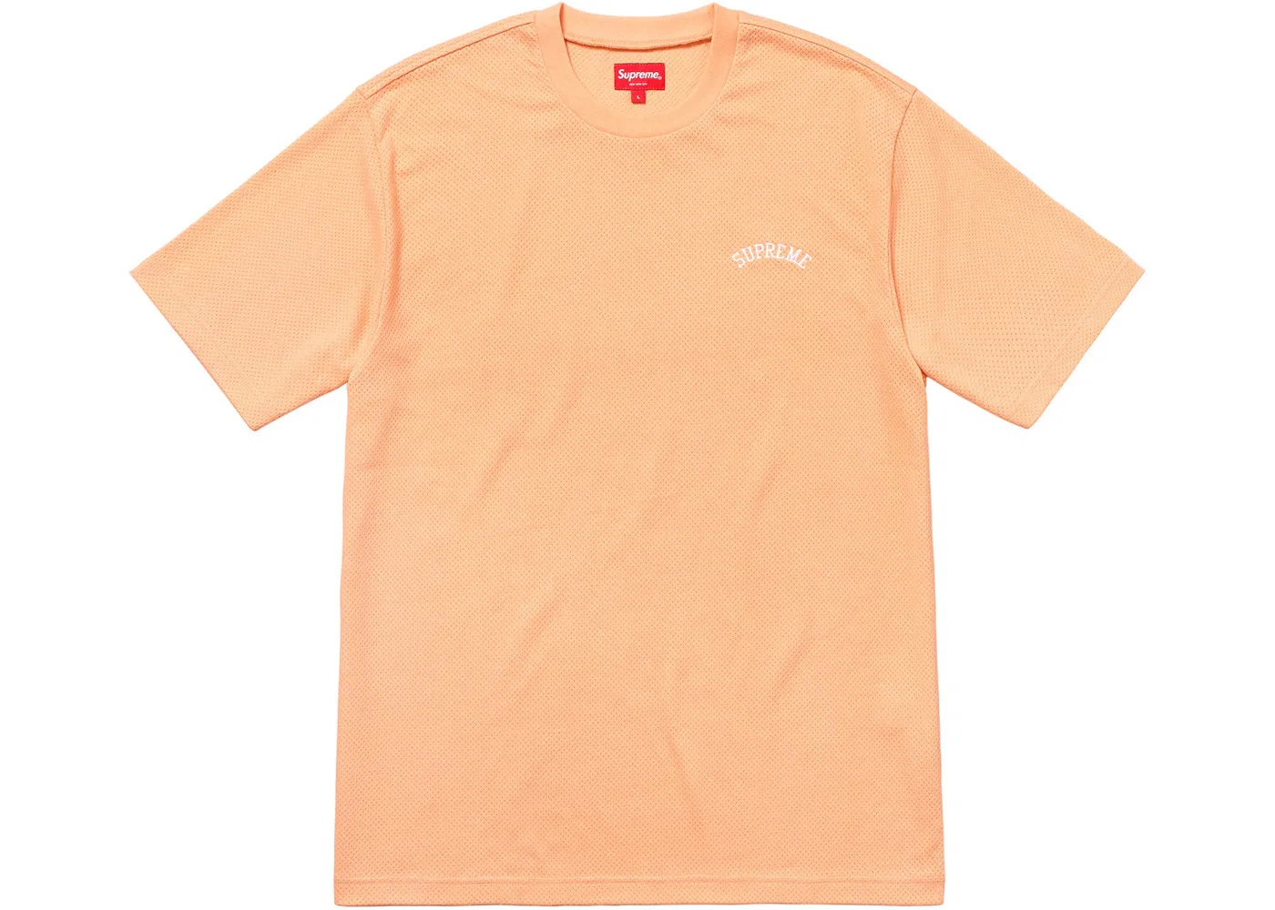Мужская футболка с принтом Supreme Mesh Arc Logo Tee, Peach