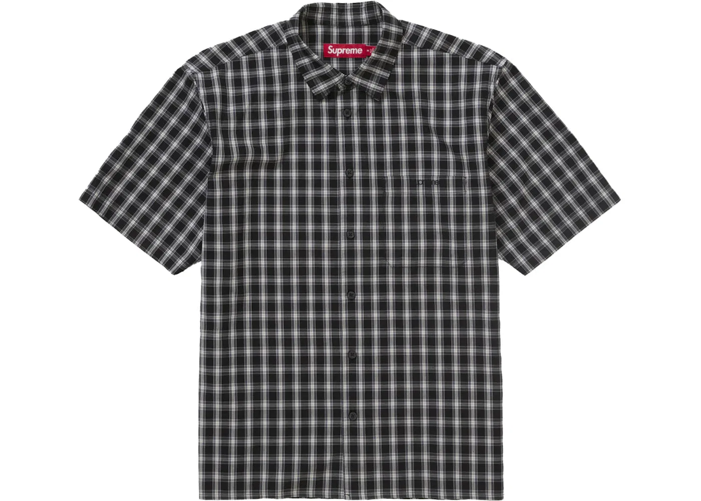 Мужская рубашка с коротким рукавом в клетку Supreme Shirt, Black