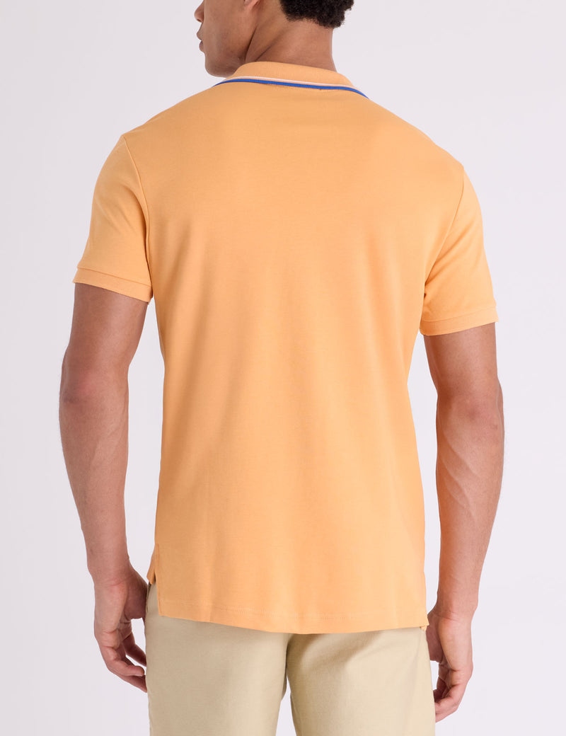 Футболка-поло U.S. Polo Assn Slim Fit Tipped Interlock, светло-оранжевый — фото 2