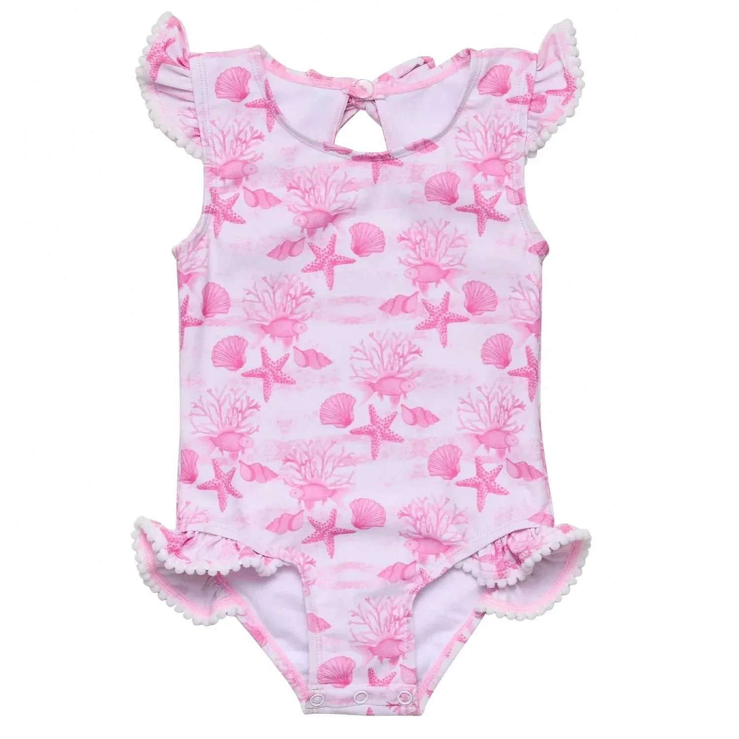Детский купальник слитный с оборками Lagoon Frill Snapper Rock, розовый