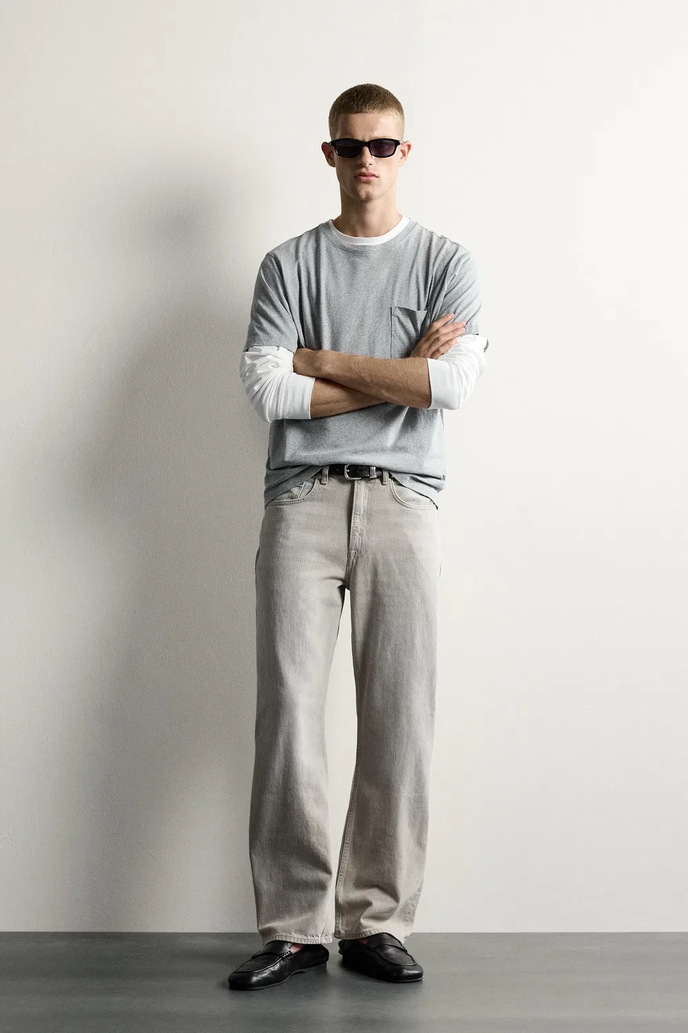 Джинсы свободного кроя ZARA, Grey
